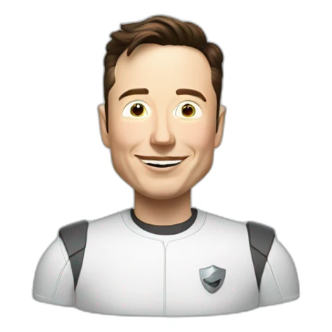 Elon Musk qui met son doigt sur son front sticker