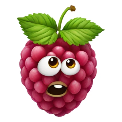 raspberry with eyes and a flower in its head sticker