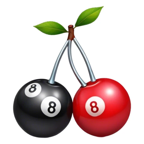Two 8 ball in the shape of cherries sticker