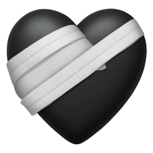 Black heart with bandages covering sticker
