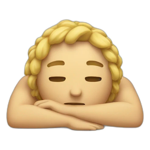 Emoji laying down holding head with hands with feet behind its head sticker