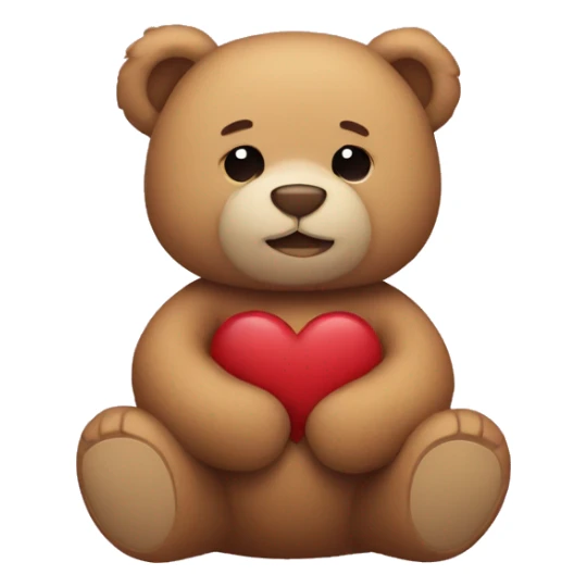 Teddy bear holding arms in a heart shape sticker