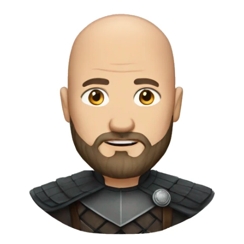 Bald man with beard in game of thrones outfit  sticker