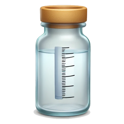 Clear glass insulin vial with a plain label sticker