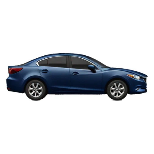 Navy blue mazda6 with messed up bumper on right side sticker