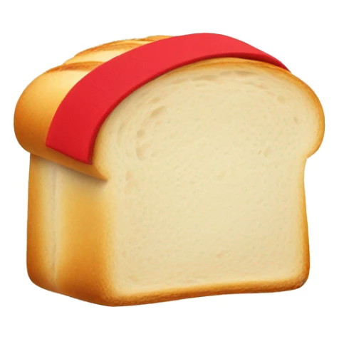 slice of white bread wearing a straight red sweatband sticker