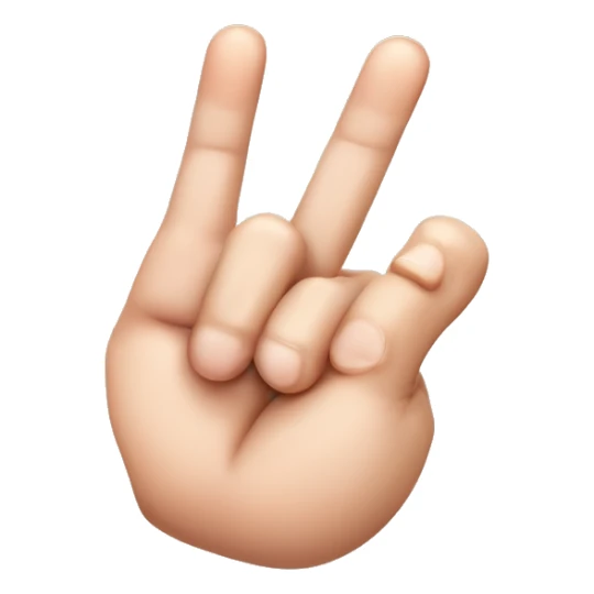 hand with index finger, middle finger and pinky finger rased ring finger and thumb connected sticker