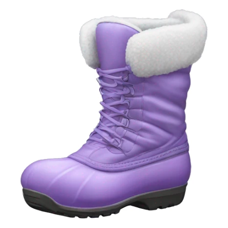 Realistic silk lilac snow boot isolated  sticker