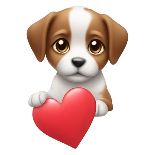 Puppy in a love heart sticker