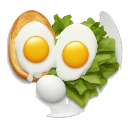 breakfast that consists of scrembled eggs and a salad sticker