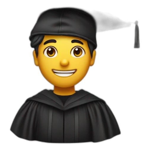 Un ragazzo con in testa il cappello di laurea colore nero sticker