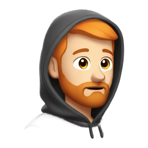Handsome man with orange beard orange short hairs and 3 days beard wearing a hoodie while he prays sticker