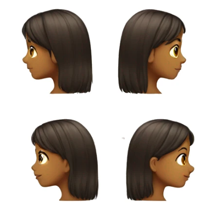 girl profile hair sticker