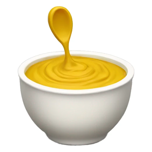 mustard in a white little bowl without eys sticker