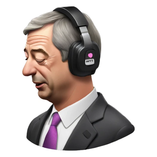 Nigel Farage listening to music with eyes closed  sticker