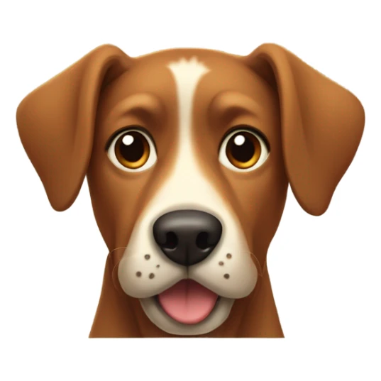 brown dog with floppy ears, a big nose and a big "W" on his chest. sticker