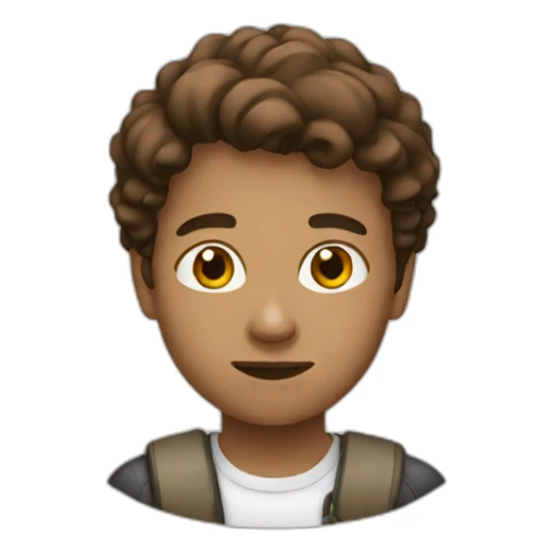 White student with brown hair   sticker