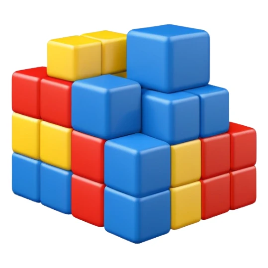 blue children's blocks, simple and playful, no letters or characters sticker