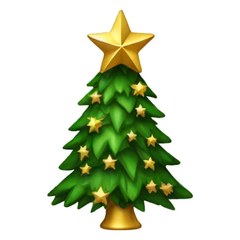 Christmas tree with gold star on top sticker