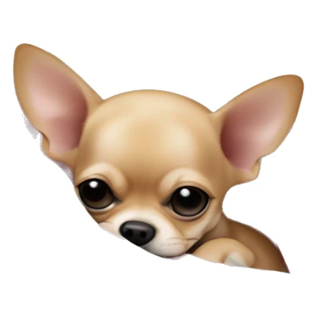 tan chihuahua puppy sleeping with a baby pink blanket  sticker