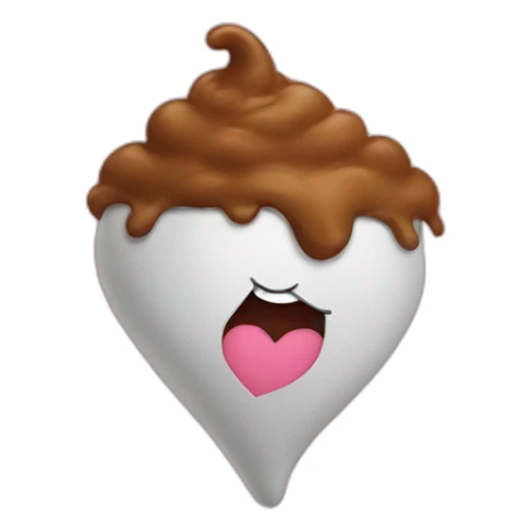 Cartoon poop in shape of heart sticker