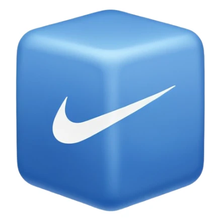 cuadrado azul que tenga dentro un logo de nike blanco sticker