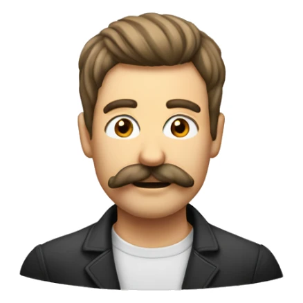 Homme moustachus avec cheveux cour sticker