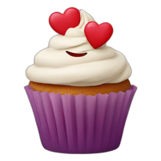 Valentine’s Day cupcake with a happy face sticker