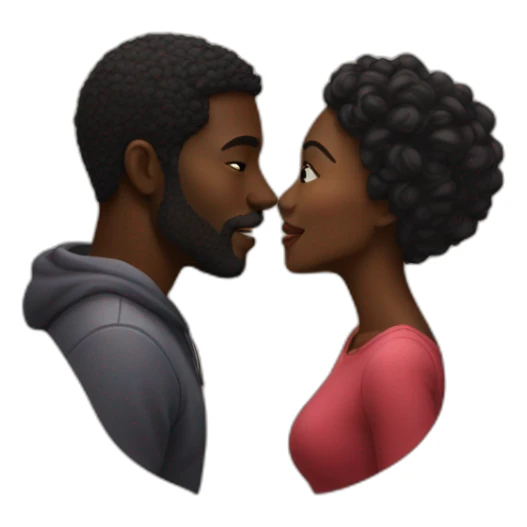 Black beautiful couple kissing sticker