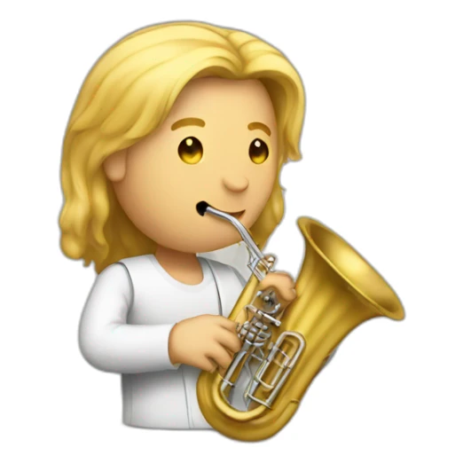 Longblondehair-male-with-tuba-musician sticker