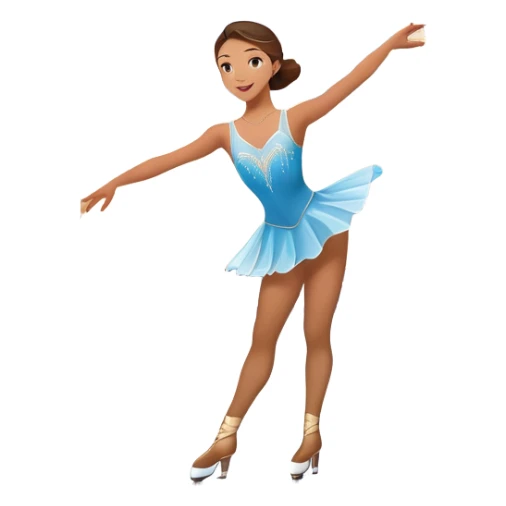 An icon featuring a graceful figure skater performing a spin on the ice. The background includes a grand ice rink palace with shining spotlights and cheering spectators in the stands. Transparent background highlights the elegance and artistry of figure skating sticker