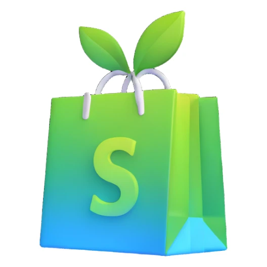 glowing Shopify logo sticker