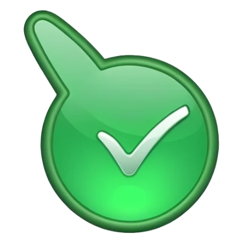 A tick sign with the background as blue sticker