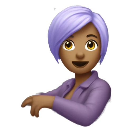 navy blue convertible Mini Cooper, with short, lilac colored haired woman driving - update woman to fair skinned sticker