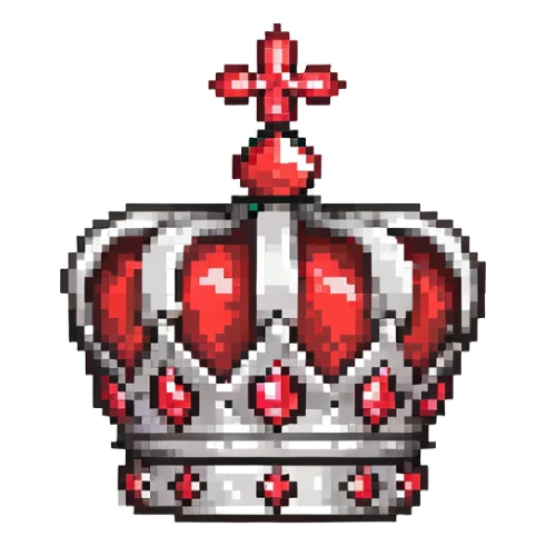 black crown with red jewels, detailed shading and highlights sticker