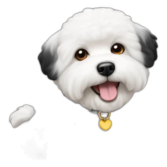 bichon-havanais-black-half-white-head sticker