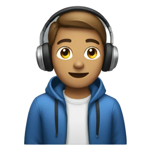 a person in headphones sticker