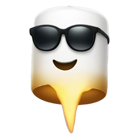 Smiling marshmallow wearing black shades and gold necklace  sticker