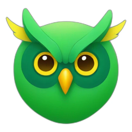 green owl with yellow beak minimalism sticker