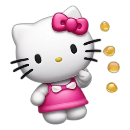 hello kitty drunk sticker