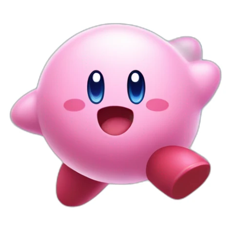 cute happy classic Kirby jumping on a star sticker