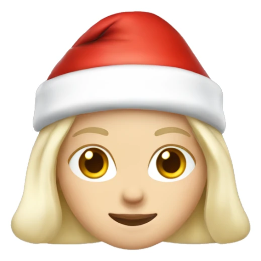White blond girl as santa claus With hat  sticker