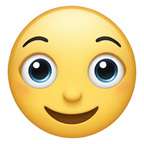 Cute smiling face with big eyes and hearts around sticker