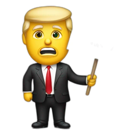 Trump holding sign with letters 'Trampanzee' on it sticker