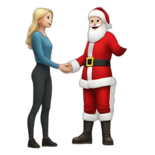 Full height Actively gesturing with hands pale skin Santa Claus sticker