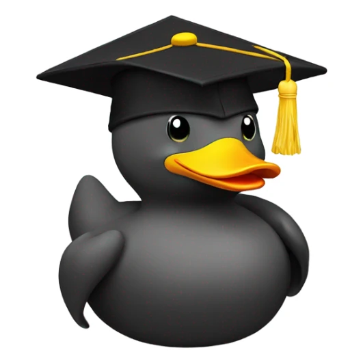 Yellow Rubber duck in a graduate hat sticker