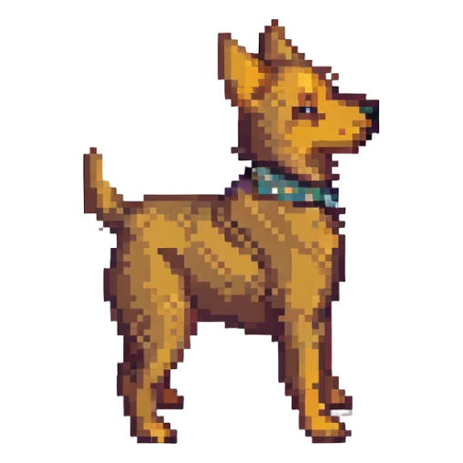 Toto the dog from Wizard of Oz, highly pixelated, standing sideways sticker