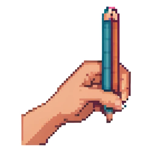 mano sosteniendo un lápiz sticker