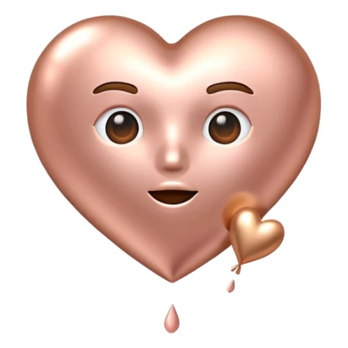 Emoji blowing rose gold heart sticker