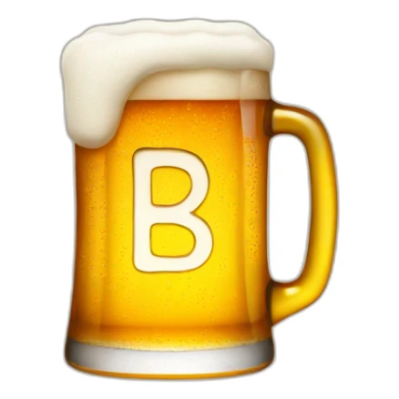 A beer in shape of letter B sticker